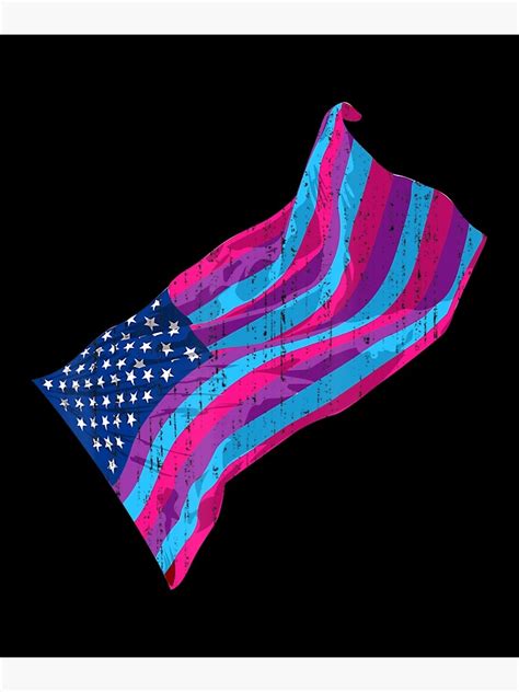 American Pride Lgbt Usa Bisexuality Flag Equality Bisexual Poster For