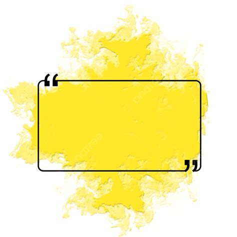 Quote Text Box Frame Vector Banner For Title Yellow Quote Text Png