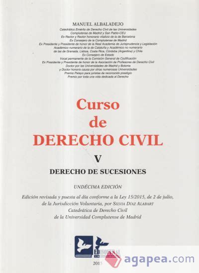 CURSO DE DERECHO CIVIL V DERECHO DE SUCESIONES MANUEL ALBALADEJO