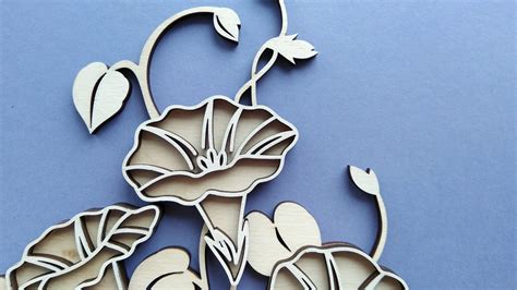 Morning Glory Svg Laser Cut Files Vector Flower Home Decor Etsy