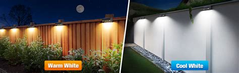 Aulanto Solar Fence Lights 8 Pack Mini Warm White And Cool White Fence