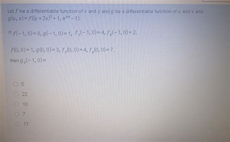 Solved Let F Be A Differentiable Function Of X And Y And G