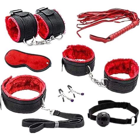 Kit De Bondage BDSM TRAHOO Rouge SM Sexuelle Jouets Sex Toy Restrictions Sex Ensemble