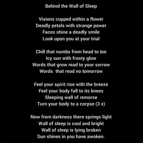 Black Sabbath Behind The Wall Of Sleep Music Lyrics Black Sabbath Words