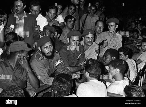 Cuba S Leader Fidel Castro Second Left Speaks During The Trial Of The