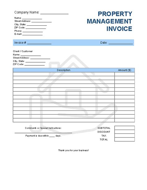 Property Management Invoice Template | Invoice Generator