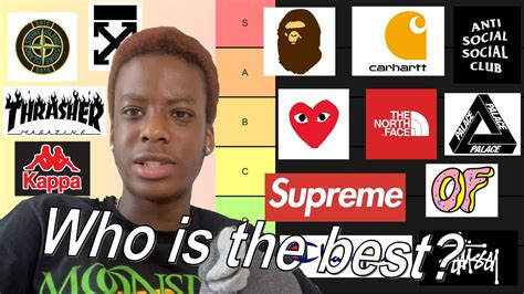 THE DEFINITIVE STREETWEAR TIER LIST In My Opinion YouTube