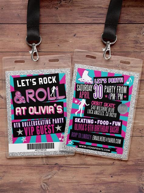 Retro Neon Vip Pass Backstage Pass Vip Invitation