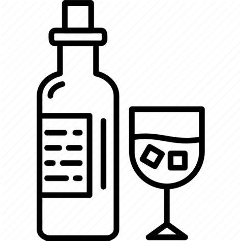 Wine Alcohol Beverage Bottle Drink Glass Icon Download On Iconfinder