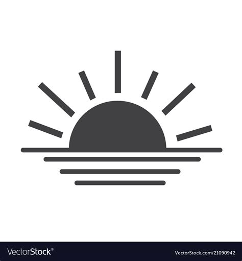 Sunrise Sunset Line Icon Royalty Free Vector Image