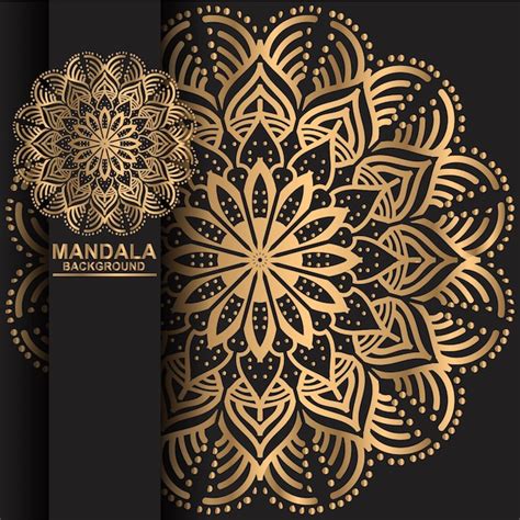 Mandala Colorida De Fundo Dourado Luxuoso Vetor Premium