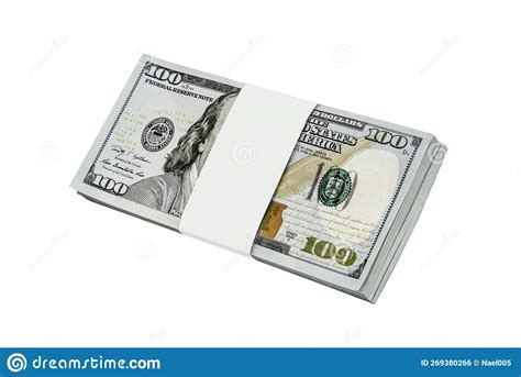 Money Stack Dollar Bundles Isolated On White Background Stock Photo