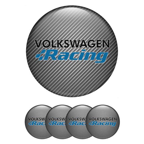 Vw Emblems For Center Wheel Caps Light Carbon Blue Racing Edition