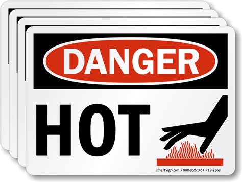 Hot Warning Labels Hot Temperature Indication