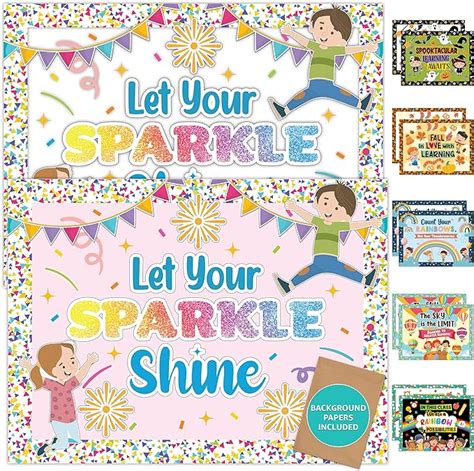 Amazon 132 Pcs Confetti Bulletin Board Decorations Set With