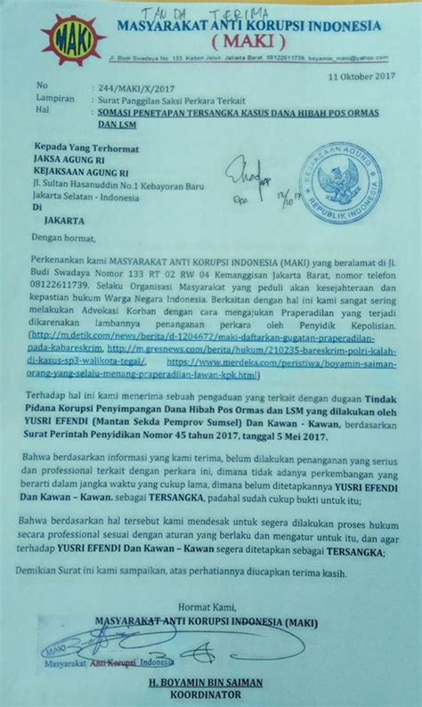 Detail Contoh Surat Laporan Pengaduan Lsm Koleksi Nomer