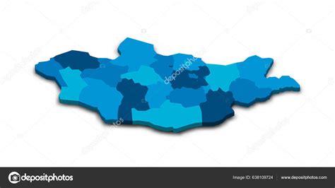 Mongolia Political Map Administrative Divisions Provinces Khot