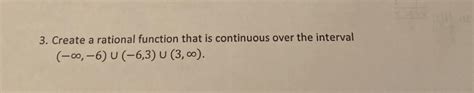 Solved Create A Rational Function That Is Continuous Over