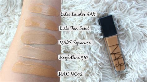 Samantha Jane Nars Natural Radiant Longwear Foundation Swatches
