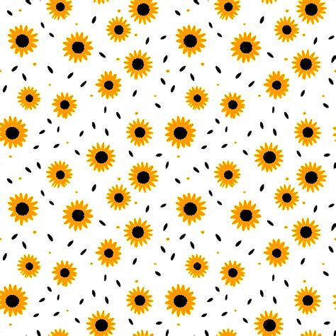 Premium Vector Cute Sunflower Seamless Pattern