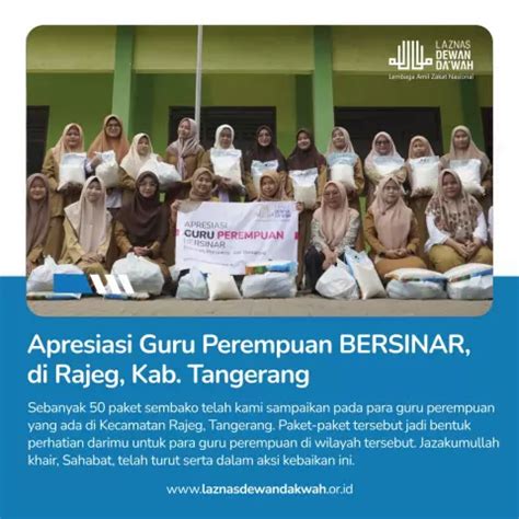 Laznas Dewan Dakwah Distribusikan Sembako Untuk Guru Perempuan