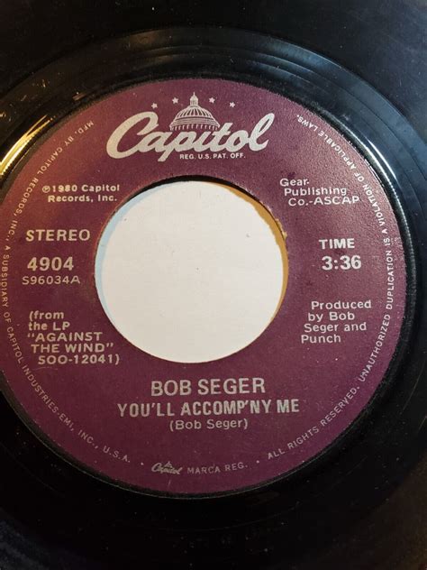 Bob Seger You Ll Accomp Ny Me Betty Lou S 1970 Capitol VG F148A EBay