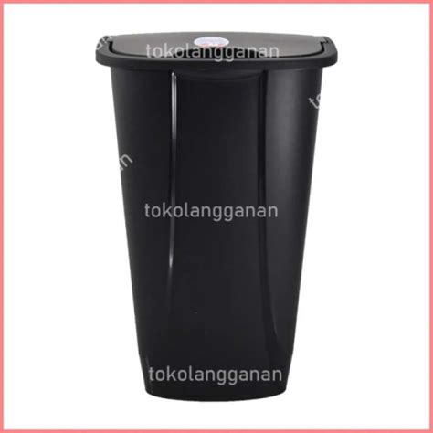 Promo Sterilite Tempat Sampah Tutup Ayun Ltr Hitam Diskon Di