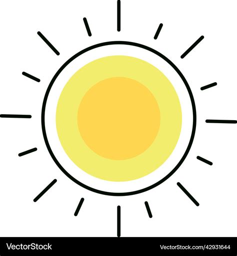 Summer yellow sun Royalty Free Vector Image - VectorStock