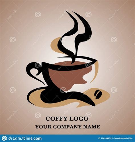 Hot Coffee Cup Logo Design Abstract Vector Illustration Stock Vector