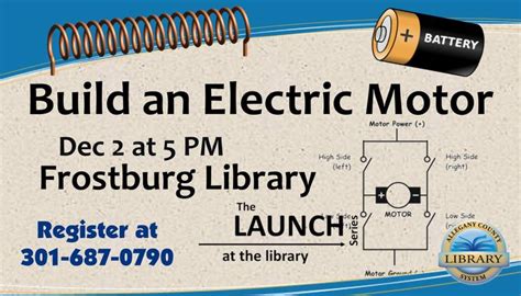 An Electric Motor Poster With The Words Build An Electric Motor At Pm