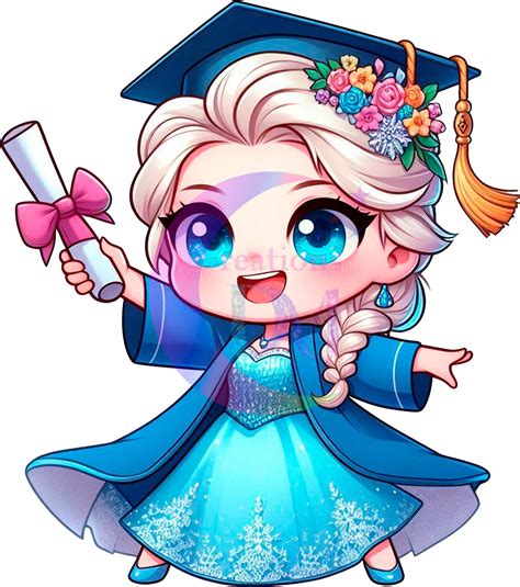 Graduation Cartoon Elsa Frozen Dtf 03 My Store