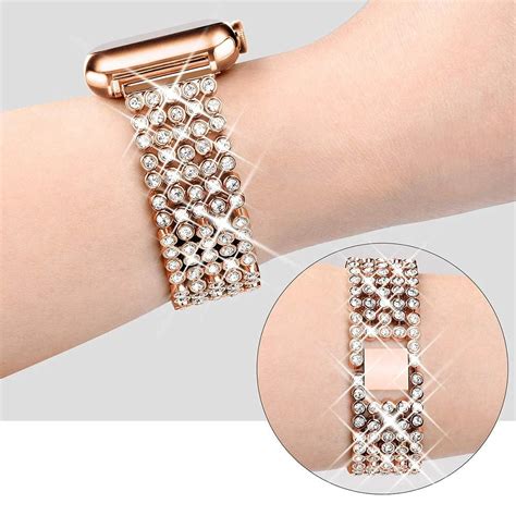 Classic Diamond Gold Apple Watch Band Women Series 8 7 6 5 4 Etsy