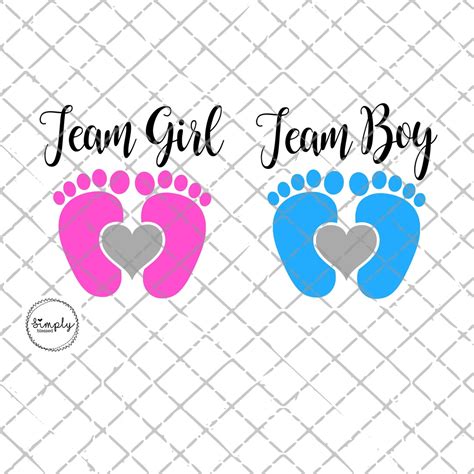 Team Boy Team Girl Svg Gender Reveal Svg Team Blue Svg Team Pink