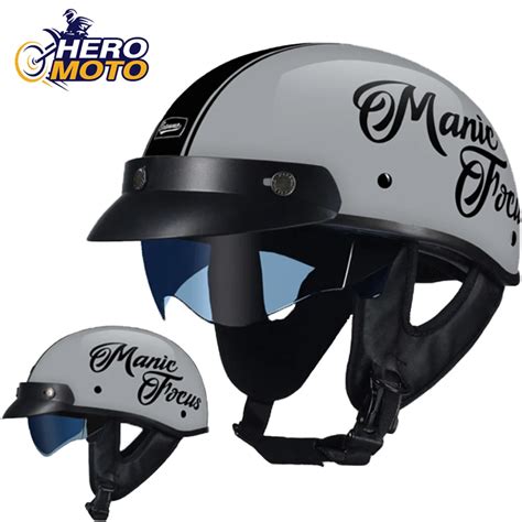 Casco De Motocicleta Retro Aprobado Por Dot Medio Casco Alem N Vintage