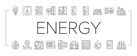 Iconos Verdes De Tecnolog A De Eficiencia Energ Tica Set Vector