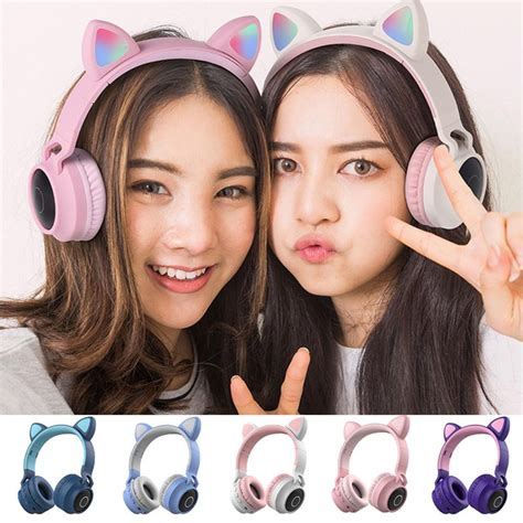 bluetooth headphones  microphone led light  wireless  fi sound