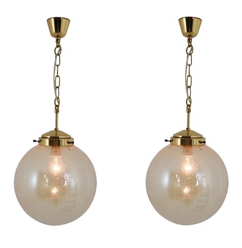 Set Of Three Smoked Glass Globe Pendant Lights At 1stdibs