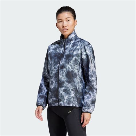 Own The Run Allover Print Hooded Running Windbreaker