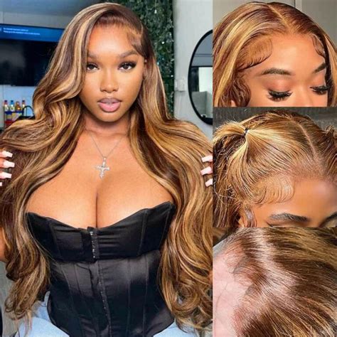 Highlight Wig Honey Blonde Body Wave X Lace Frontal Wig