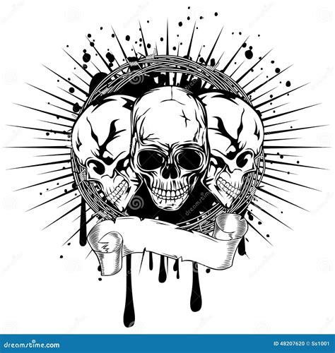 Three Skulls Stock Vector Illustration Of Icon Element