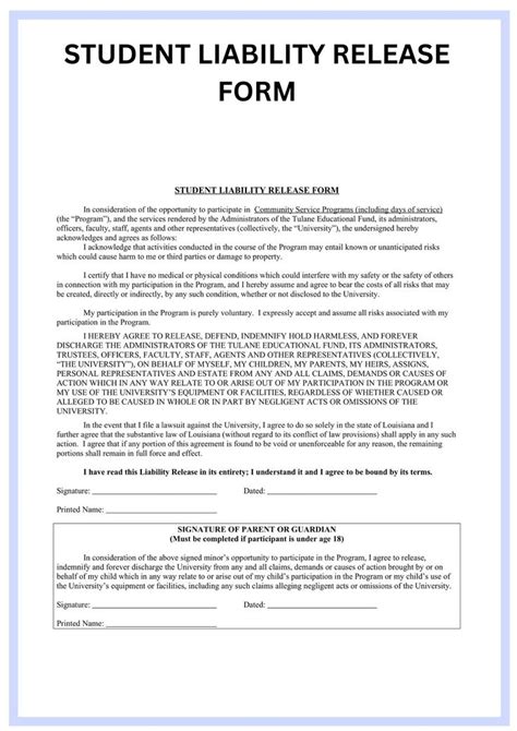 The Student S Release Form Is Shown In This Document Which Includes An