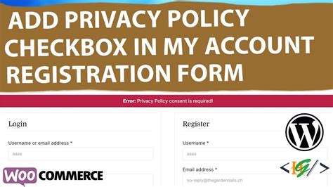 How To Add Privacy Policy Checkbox In Woocommerce My Account