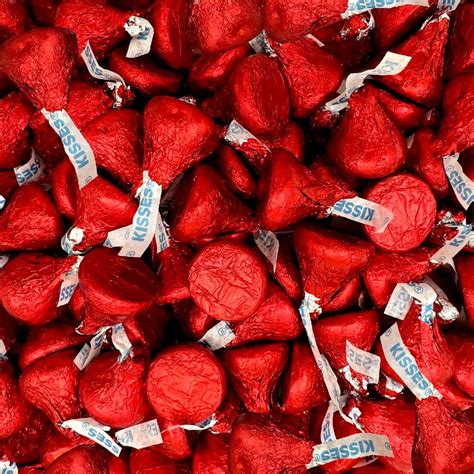 Hersheys Kisses Milk Chocolate Red Foil Candy Bulk Pack 2 Pounds