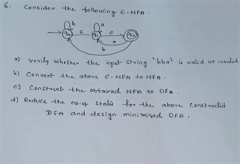 Solved Consider The Following In NFA A Verify Whether The Chegg