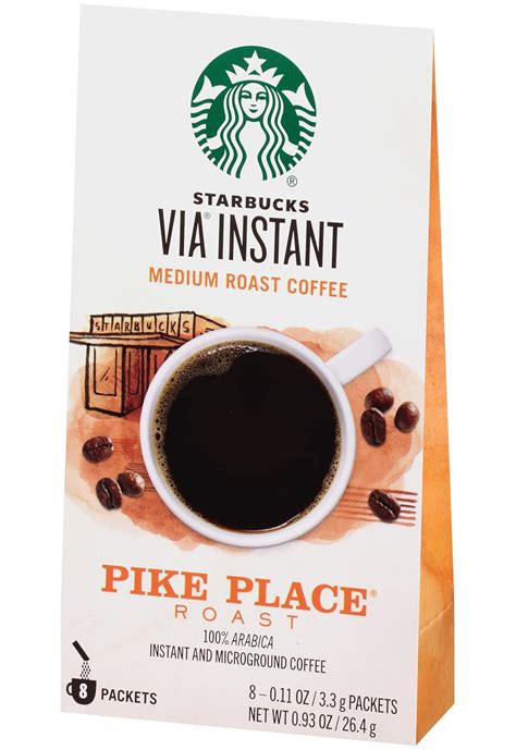 Buy Starbucks Via Instant Coffee Packets Pike Place Roast Medium Roast Coffee 100 Arabica