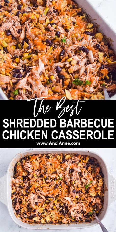 Shredded Barbecue Chicken Casserole Is Made With Chicken Wild Rice