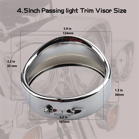 Snapklik 7 Inch Harley Chrome Visor Style Headlamp Trim Rings 4