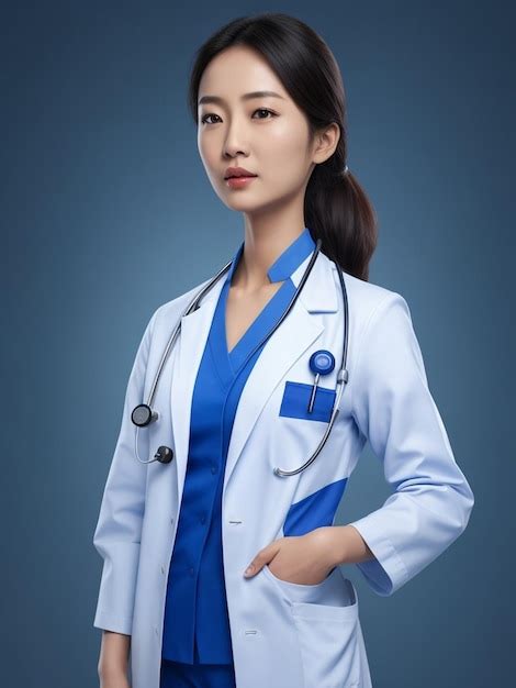 Premium Photo Asian Beautiful Women Doctor Wear Blue Color Doctor Uniform