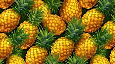 Seamless Texture Intricate Pineapple Pattern Background Pineapple