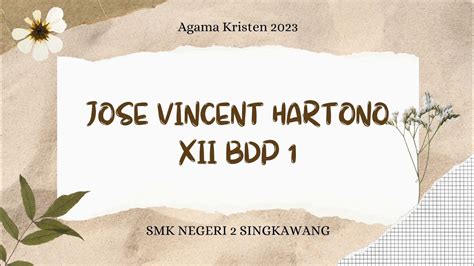 Jose Vincent Hartono XII BDP 1 Tema Khotbah Jangan Khawatir Filipi 4